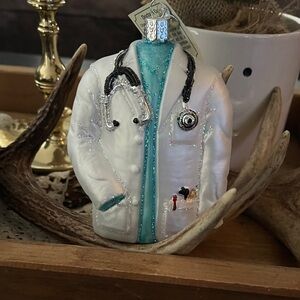 White and Blue Doctor Coat Ornament